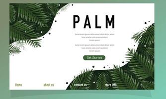 Tropical Web Design with Palm Leaves and Nature Theme vector