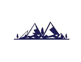 Abstract triangle mountain design with trees and horizon vector