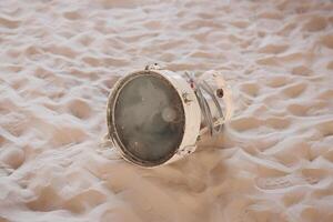 Abandoned Space Equipment Found on Mysterious Alien Landscape Full of Curiosity and Dust photo