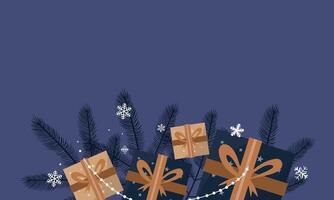 Christmas Flat Lay with Ornaments and Empty Space vector