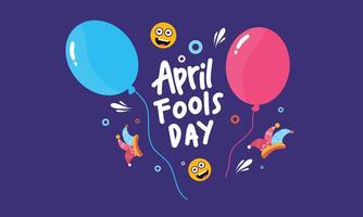 Balloons and Confetti with April Fools Day Message vector