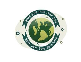 Save Earth Emblem with Circular Green Design vector