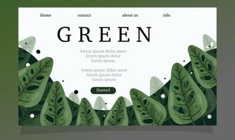 Fresh Nature Landing Page with Leaf Pattern vector