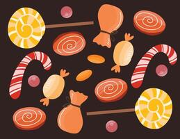Swirl and Wrapped Candies Pattern vector