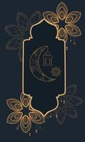 Classic Ramadan Background with Golden Motifs vector