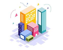 Futuristic Isometric Business Center Design vector