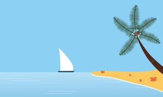 Summer Beach Background with Soft Ocean Waves vector