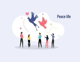 Two Doves Facing with Olive Branch Between vector