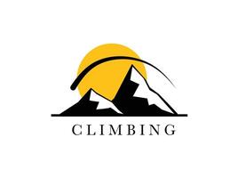 Mountain adventure logo for climbing and hiking activities vector