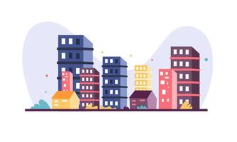 Modern City With Buildings And Gradient Background vector