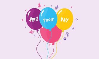 Balloons with April Fools Day Text vector