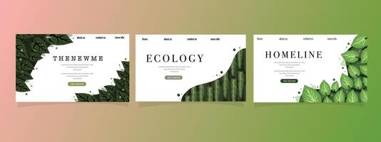 Bright Green Web Page with Natural Design vector