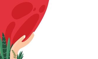 Red Fabric and Leaf Background vector