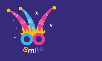 Jester Hat with Smile Text for April Fools Day vector