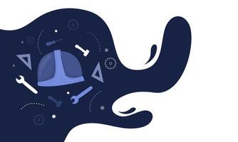 Happy Engineer Day with Technical Background vector