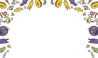 Halloween Candy and Monsters on White Background with Yellow Accents vector
