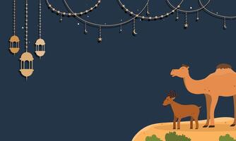Elegant Idul Adha Background with Sacred Animals vector