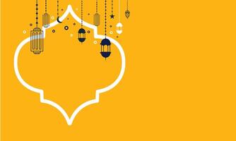 Minimal Islamic Ornament Design in Orange Theme vector