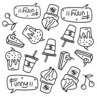 Cute Ice Cream Desserts and Funny Speech Bubbles vector