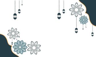 Islamic Geometric Pattern with Hanging Lantern Ornaments vector