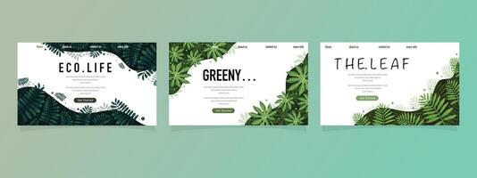 Flat Leaf Banner for Natural Life Concept vector