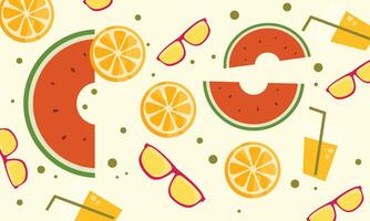 Fresh Fruit and Sunglasses Pattern for Summer Vibes vector