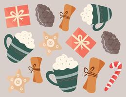 Christmas Cookies and Cocoa Cups vector