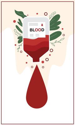 Blood Donation Bag with Heart for blood donor day