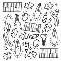 Creative Music Tools and Instruments Doodle Art vector