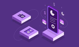 Mobile and Desktop Devices for Business Workflow vector