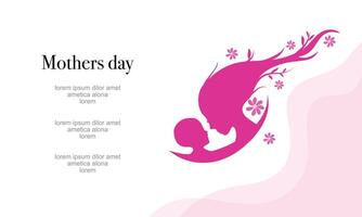Mothers Day Web Template with Elegant Pink Illustration vector