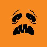Angry Pumpkin Face with Bold Black Expression vector