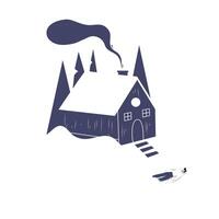 Winter Cabin in the Snow vector