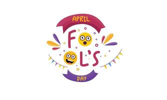 Circular Badge with April Fools Day Text vector