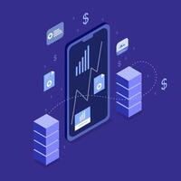 Modern Business Layout with Isometric Gadgets vector