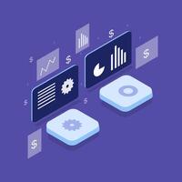Flat Isometric Scene of Smart Business Office vector