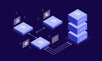 Smart Business Dashboard Using Isometric Tech vector