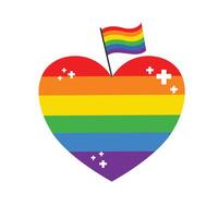 Rainbow Heart with Flag and Sparkles vector