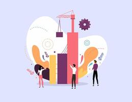 Engineer Day Illustration with Cranes and Gears vector