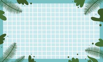 Swimming Pool Tiles With Palm Leaves Border Design vector