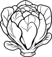 An illustration of a head of artichoke vector