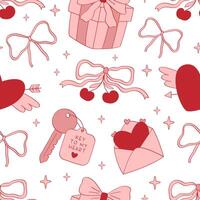 Coquette hand drawn pattern vector