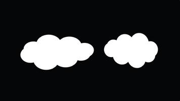 two white clouds on a black background vector