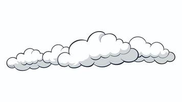 White and gray cloud lines with rain on white background illustration a cartoon cloud with a white background vector