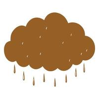 rain cloud icon Brown and yellow clouds with rain white background illustration vector