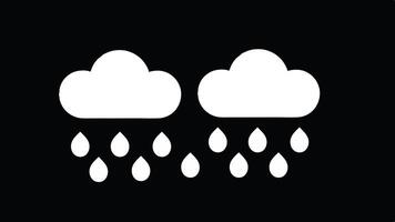two rain clouds with white drops on a black background vector