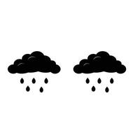 two black clouds with rain drops on them vector