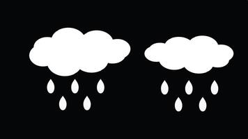 two clouds with rain drops on them vector