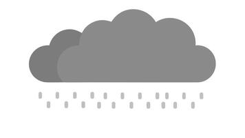 rain cloud icon White and gray cloud lines with rain on white background illustration vector