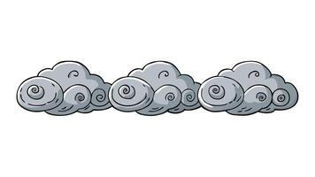 a cartoon cloud with three different shapes vector